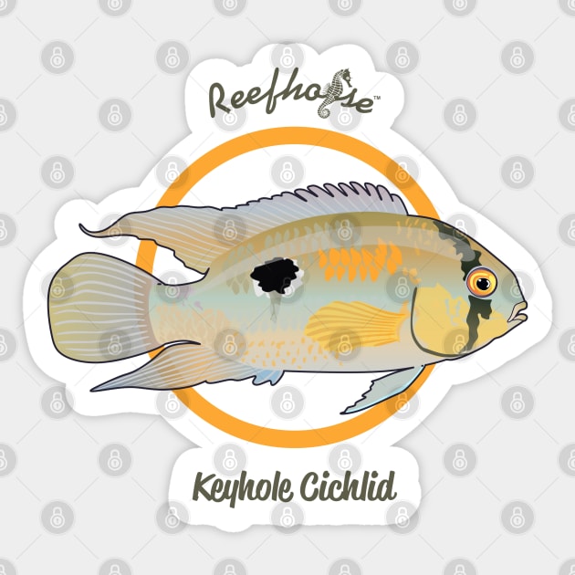 Keyhole Cichlid Sticker by Reefhorse
